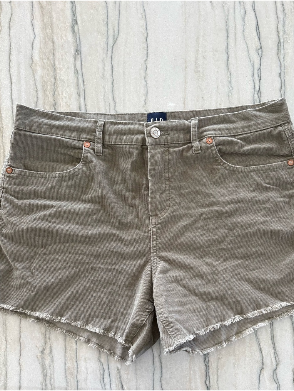 GAP Women's Olive Corduroy Frayed Hem Shorts